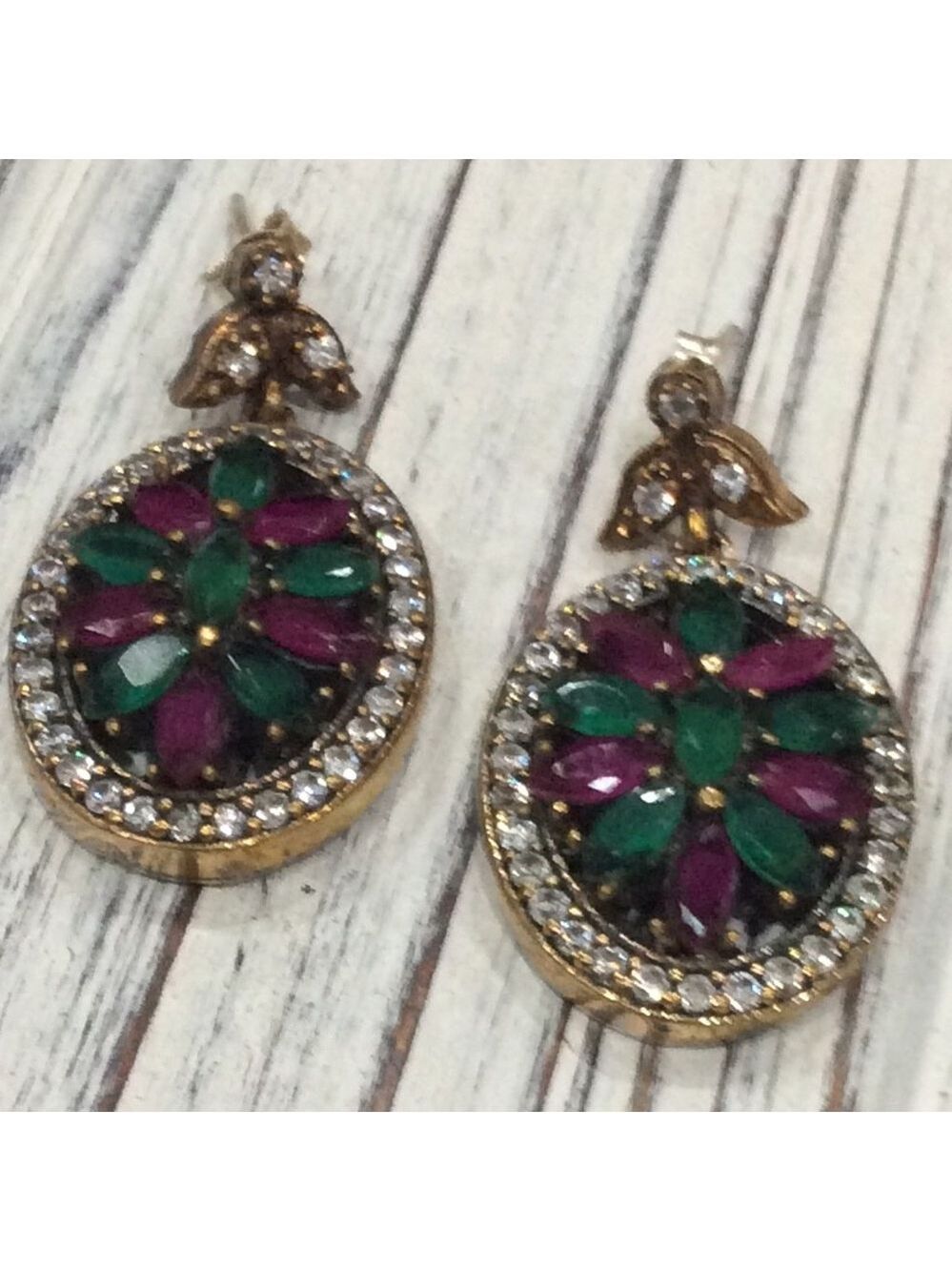 Gorgeous 925 Sterling Silver & Bronze Earrings.